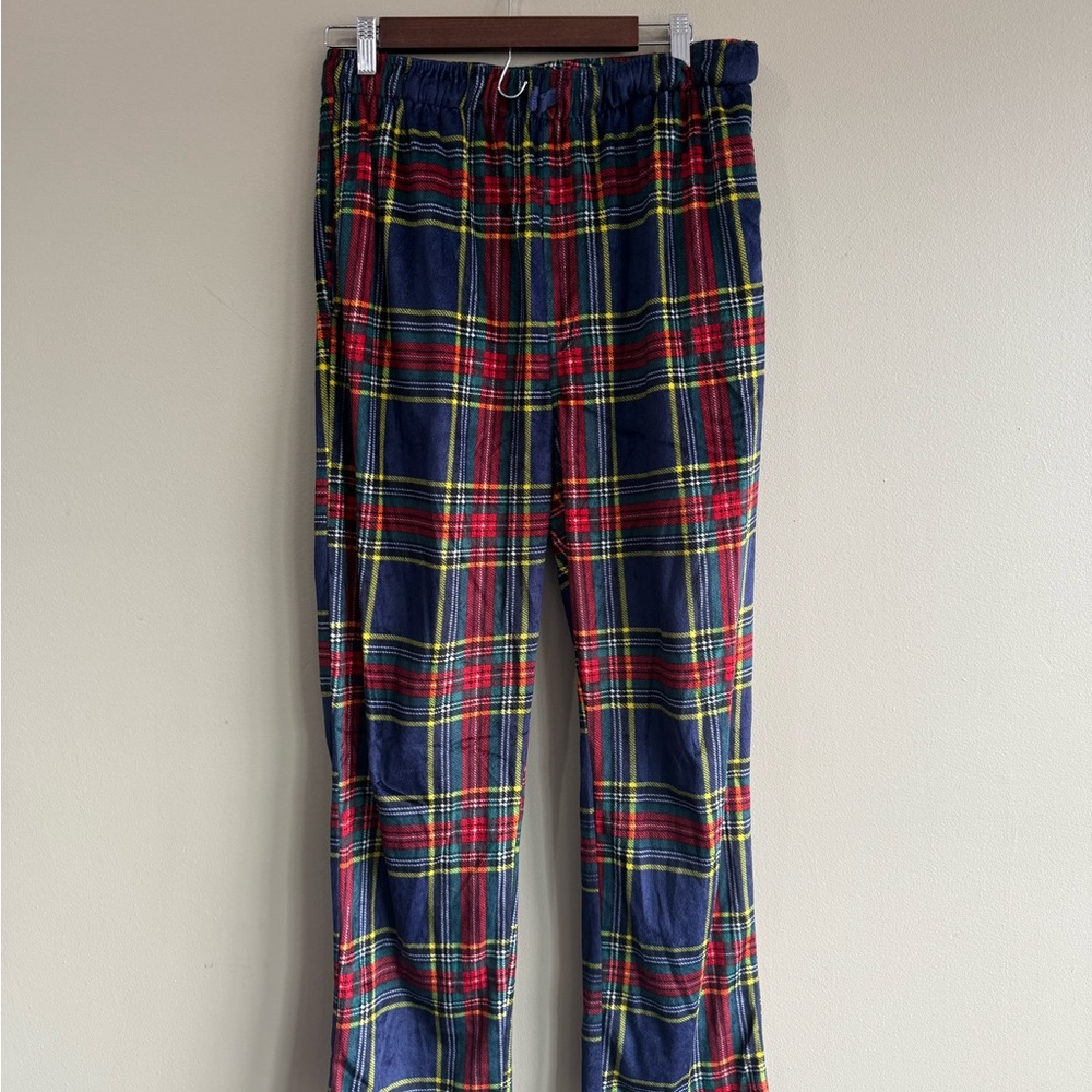 Weatherproof Vintage Soft Fleece Plaid Pajama Pants Drawstring Pockets